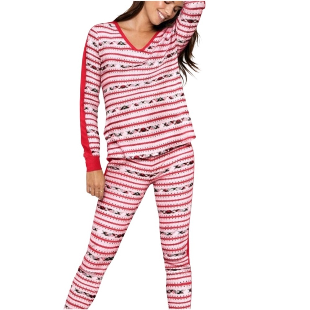 Victoria's Secret Festive Red and White Pajama Set